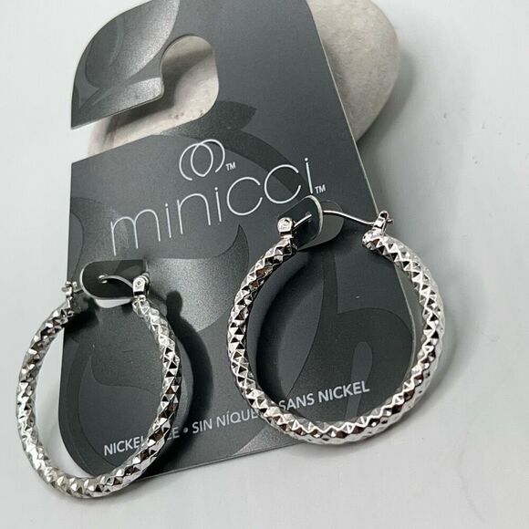 Minicci Silver Hoop Earrings - Picture 1 of 6